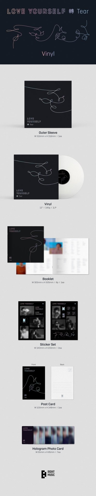BTS 3rd Album LOVE YOURSELF 轉 'Tear' (LP Version) – album ( / / ) | HobiEgo
