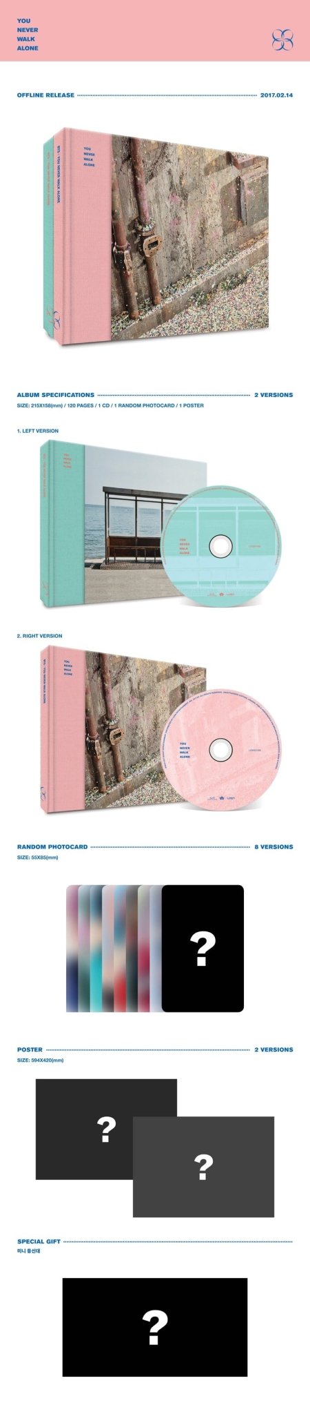 BTS Repackage Album YOU NEVER WALK ALONE – album (Left (BLUE) / / ) | HobiEgo