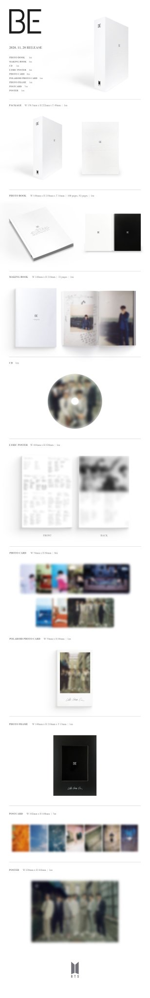 BTS Special Album BE (Deluxe Edition) – album ( / / ) | HobiEgo