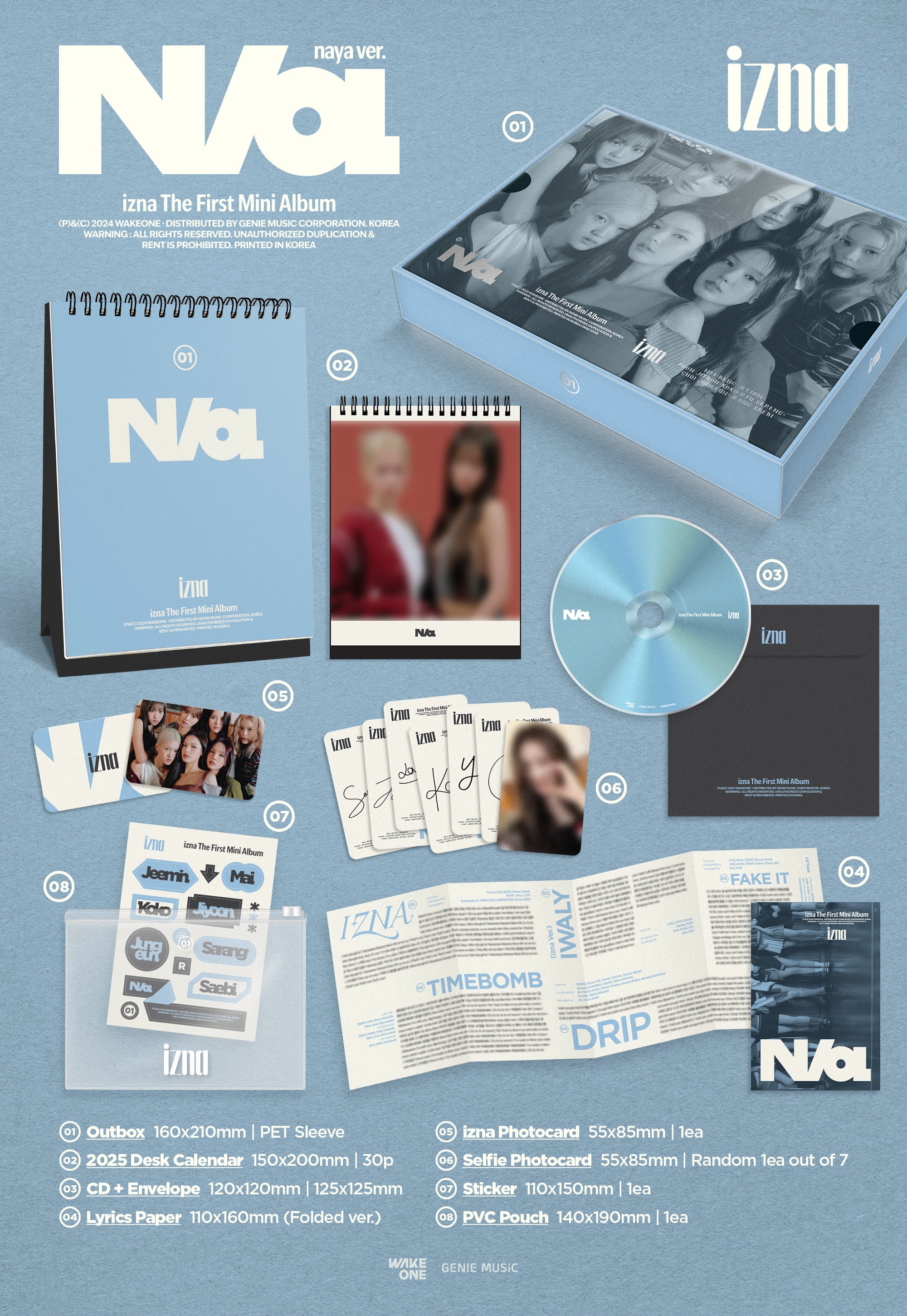 PRE-ORDER izna 1st Mini Album N/a (2025 Calendar Version)