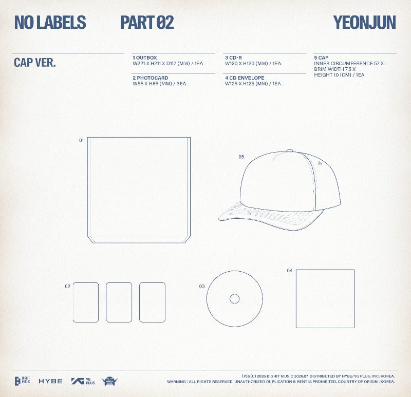 PRE-ORDER YEONJUN 2nd Mini Album NO LABELS: PART 02 (Cap Version)