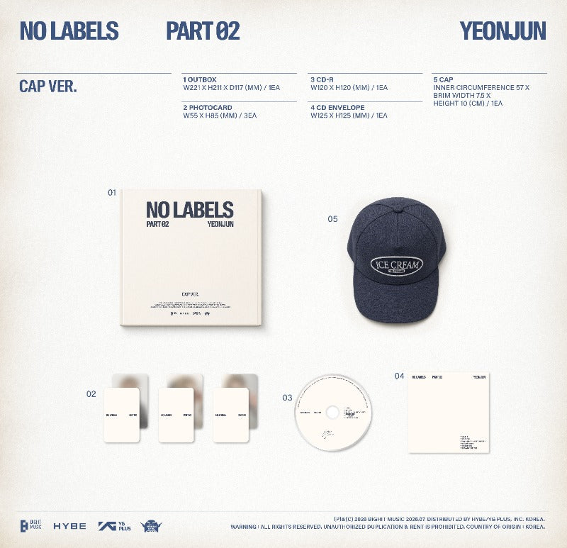 PRE-ORDER YEONJUN 2nd Mini Album NO LABELS: PART 02 (Cap Version)