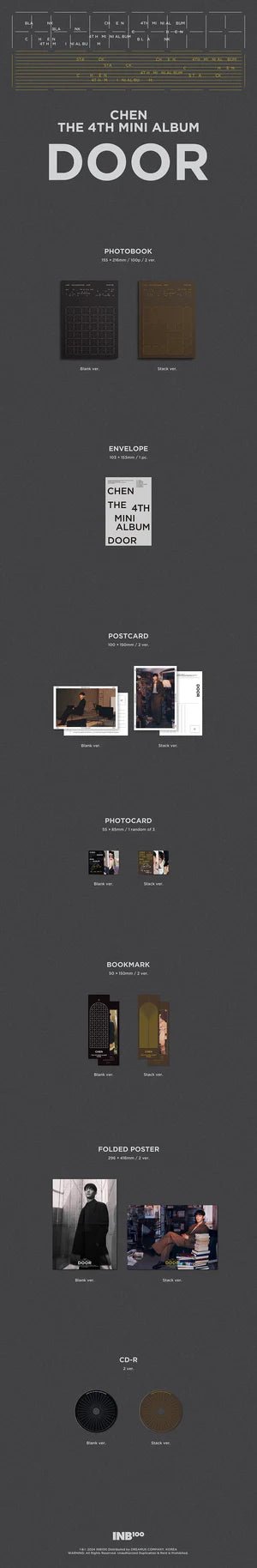 CHEN 4th Mini Album DOOR – album (Blank (BLACK) / / ) | HobiEgo