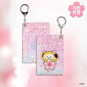 BT21 - CHERRY BLOSSOM LEATHER PATCH CARD HOLDER