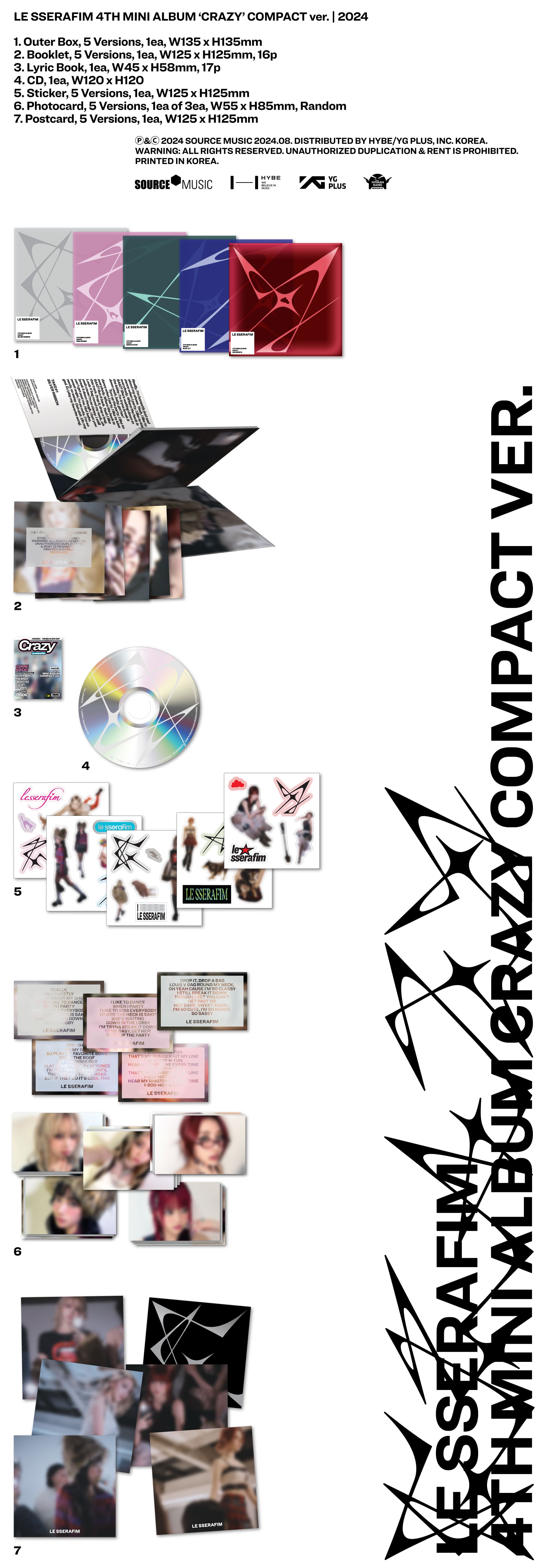 LE SSERAFIM 4th Mini Album CRAZY (COMPACT Version)