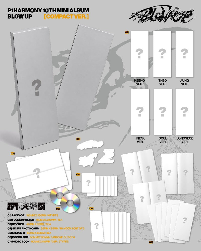 PRE-ORDER P1Harmony 10th Mini Album BLOW UP (Compact Version) + Weverse POB