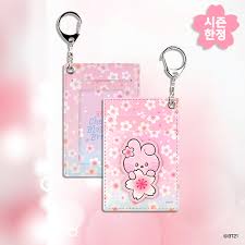 BT21 - CHERRY BLOSSOM LEATHER PATCH CARD HOLDER