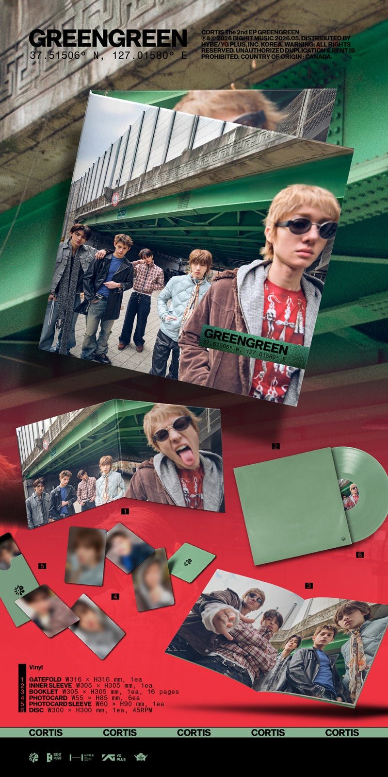 CORTIS 2nd EP GREENGREEN Vinyl – album  ( / / ) | HobiEgo K - pop Shop