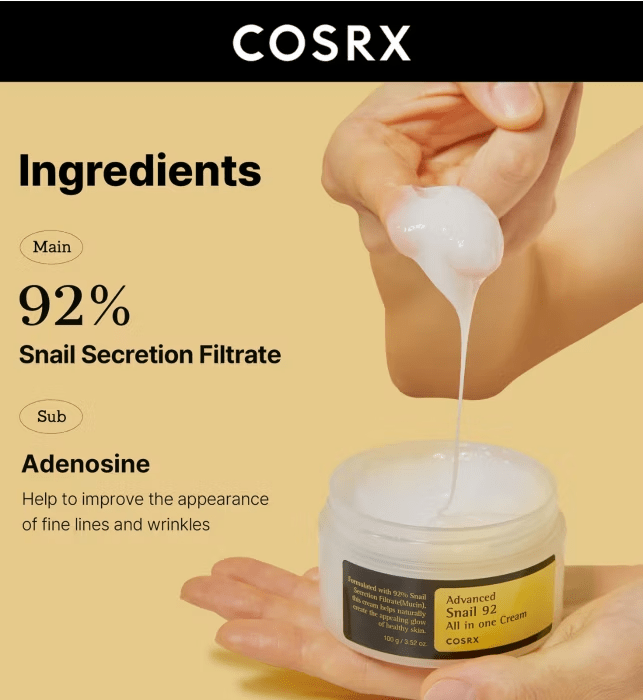 COSRX ADVANCED SNAIL 92 All in one Cream 100ml – makeup 8809416470016 ( / / ) | HobiEgo K - pop Shop