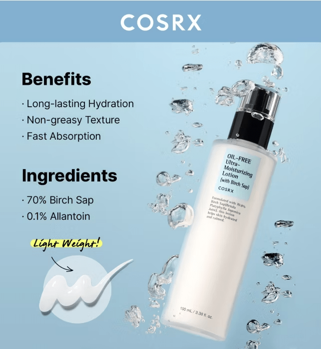 COSRX Oil Free Ultra Moisturizing Lotion 100Ml – makeup 8809416470559 ( / / ) | HobiEgo K - pop Shop