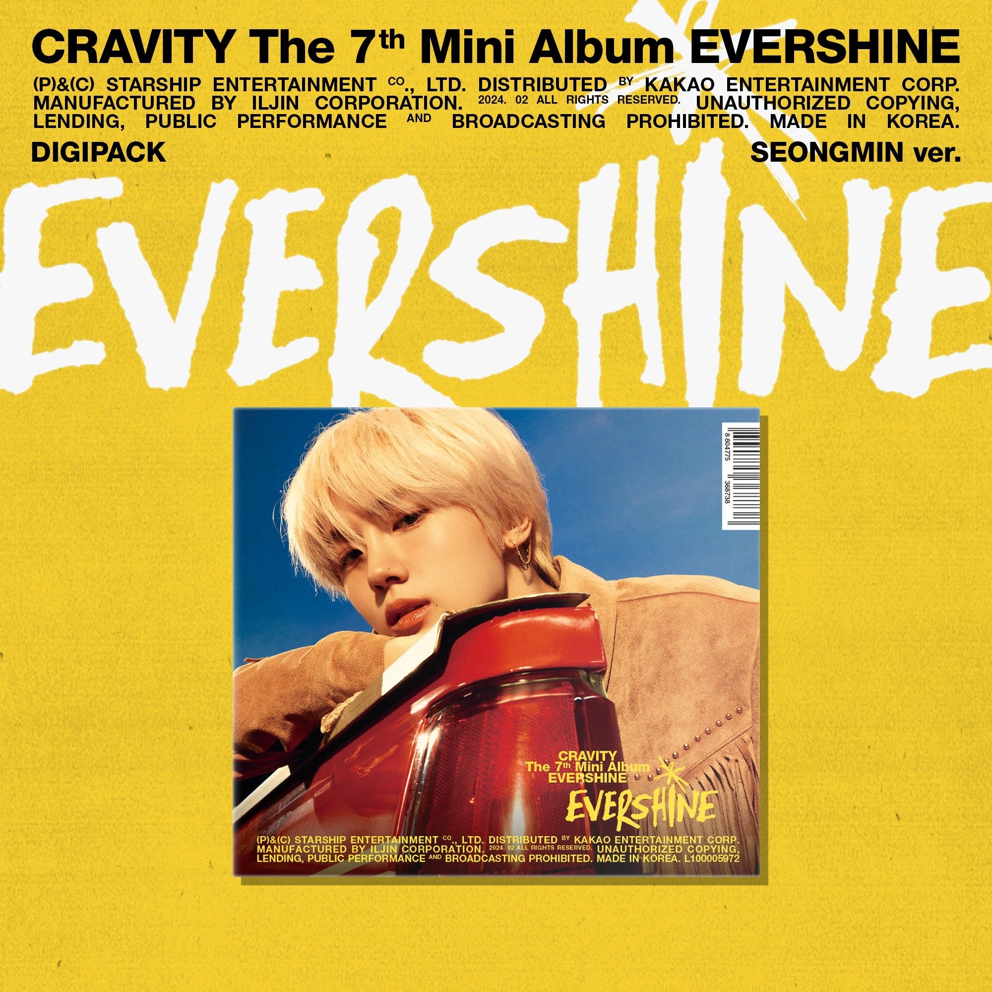 CRAVITY 7th Mini Album EVERSHINE Digipack Version – album (Seongmin / / ) | HobiEgo