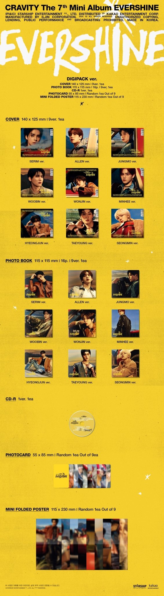 CRAVITY 7th Mini Album EVERSHINE Digipack Version – album (Serim / / ) | HobiEgo