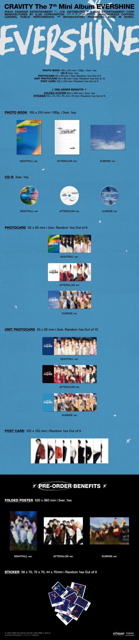 CRAVITY 7th Mini Album EVERSHINE Photobook Version – Photo Book (Nightfall / / ) | HobiEgo