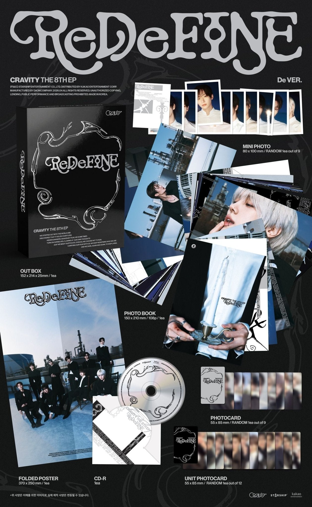 CRAVITY 8th Mini Album ReDeFINE (De Version) (Limited) – album 8804775470295 ( / / ) | HobiEgo K - pop Shop
