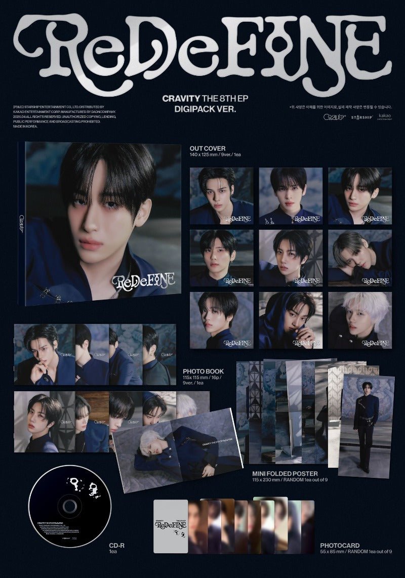 CRAVITY 8th Mini Album ReDeFINE (Digipack Version) Random – album 8804775470301 ( / / ) | HobiEgo K - pop Shop