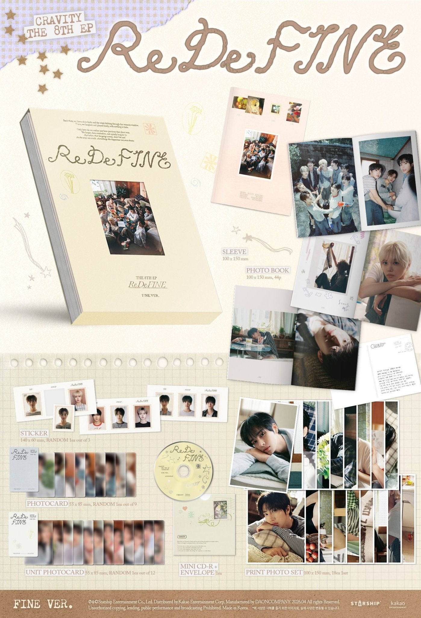 CRAVITY 8th Mini Album ReDeFINE (FINE Version) (Limited) – album 8804775470325 ( / / ) | HobiEgo K - pop Shop