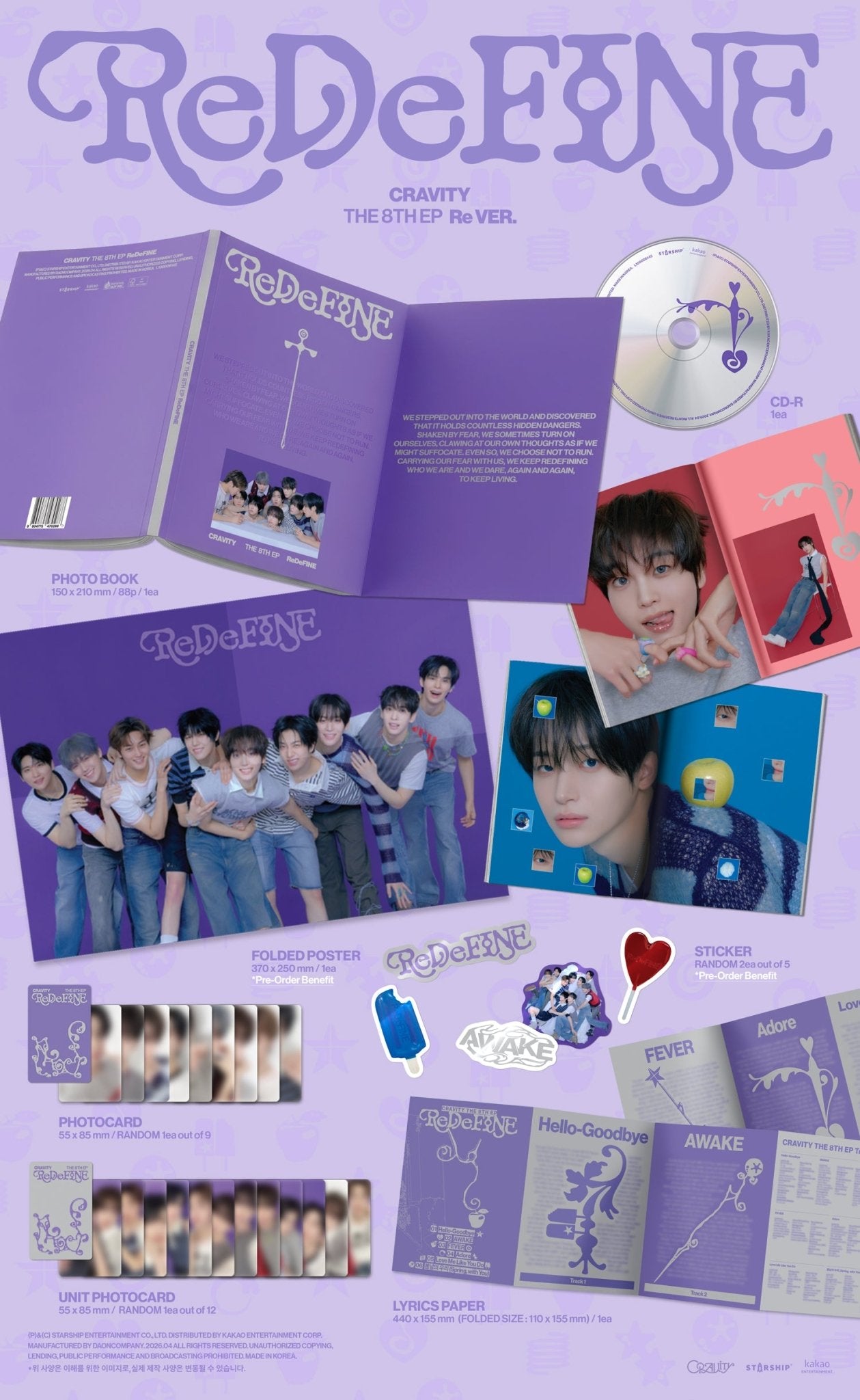 CRAVITY 8th Mini Album ReDeFINE (Re Version) – album 8804775470288 ( / / ) | HobiEgo K - pop Shop