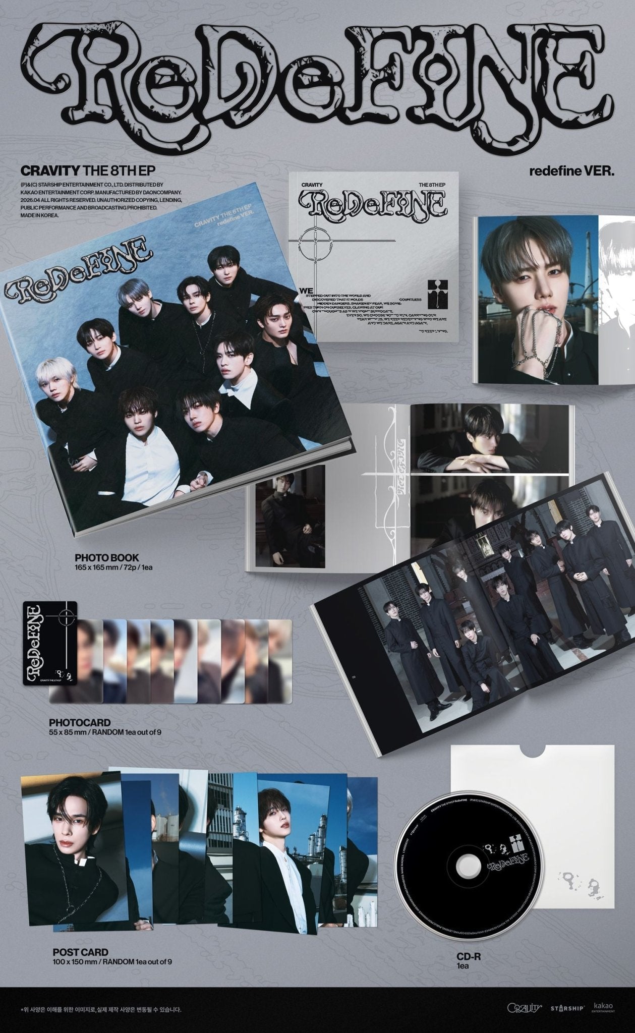 CRAVITY 8th Mini Album ReDeFINE (redefine Version) – album 8804775470318 ( / / ) | HobiEgo K - pop Shop