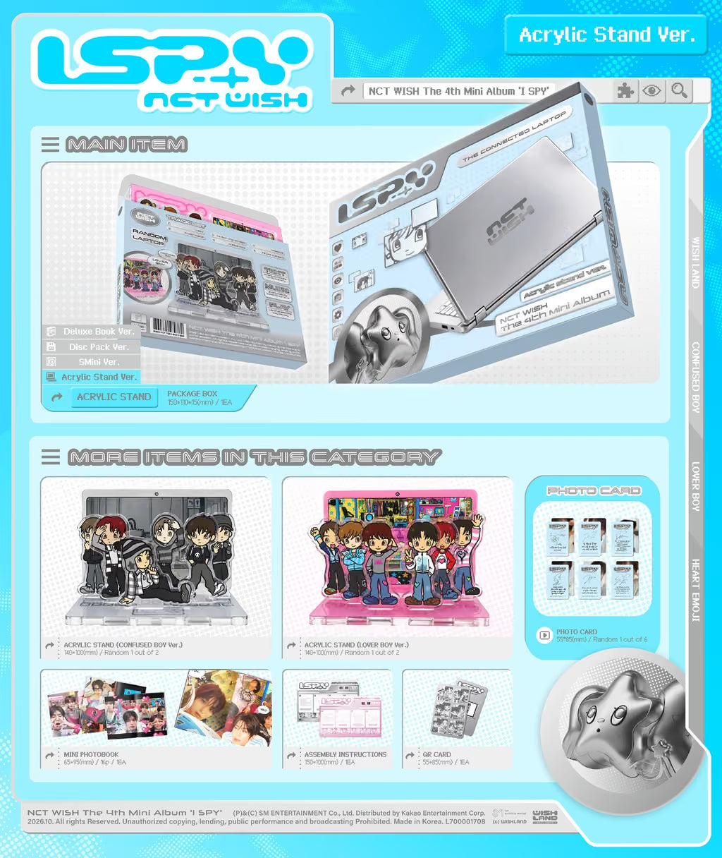 NCT WISH Mini 4th EP I SPY (Acrylic Stand Version)