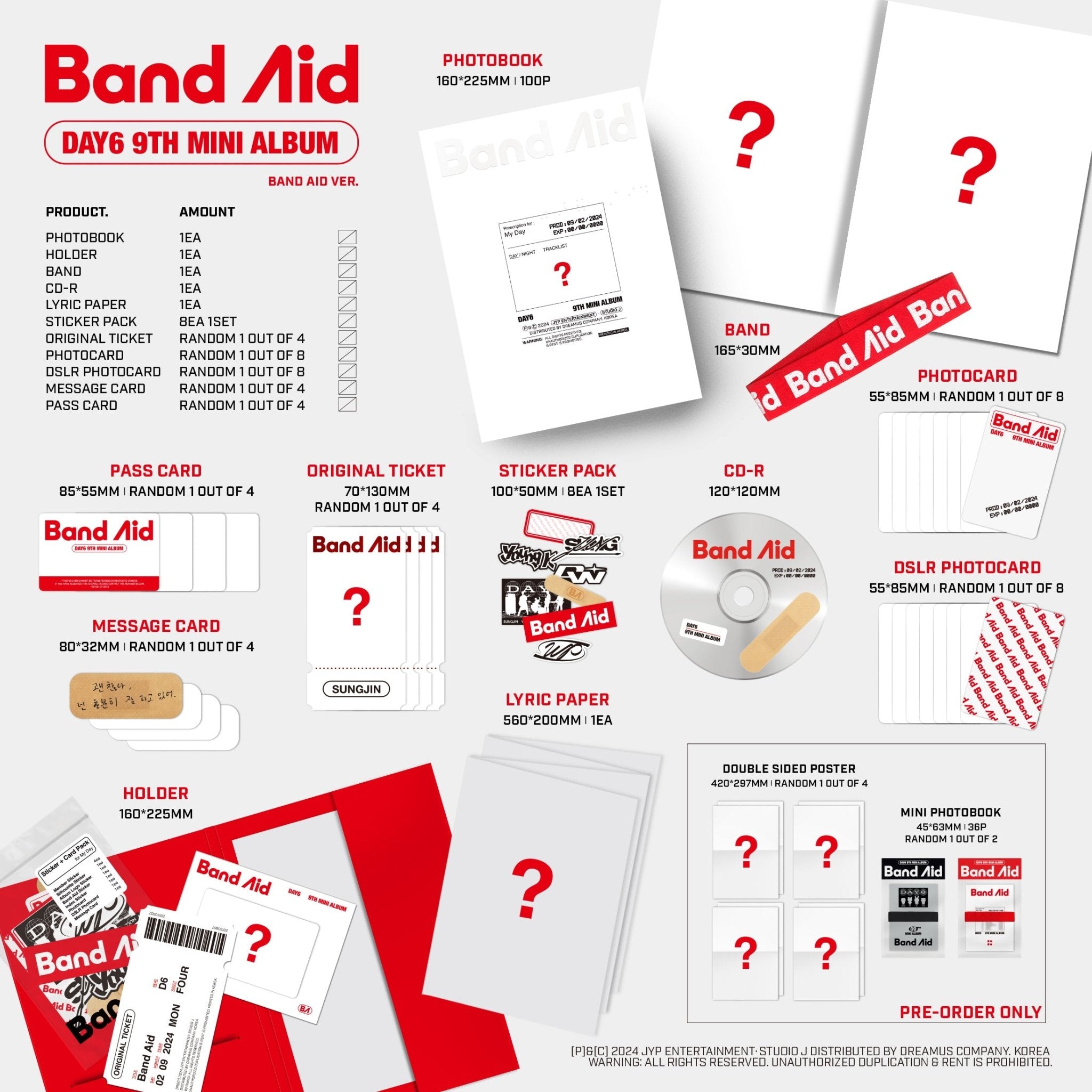 DAY6 9th Mini Album Band Aid – album (Rock Band (BLACK) / / ) | HobiEgo
