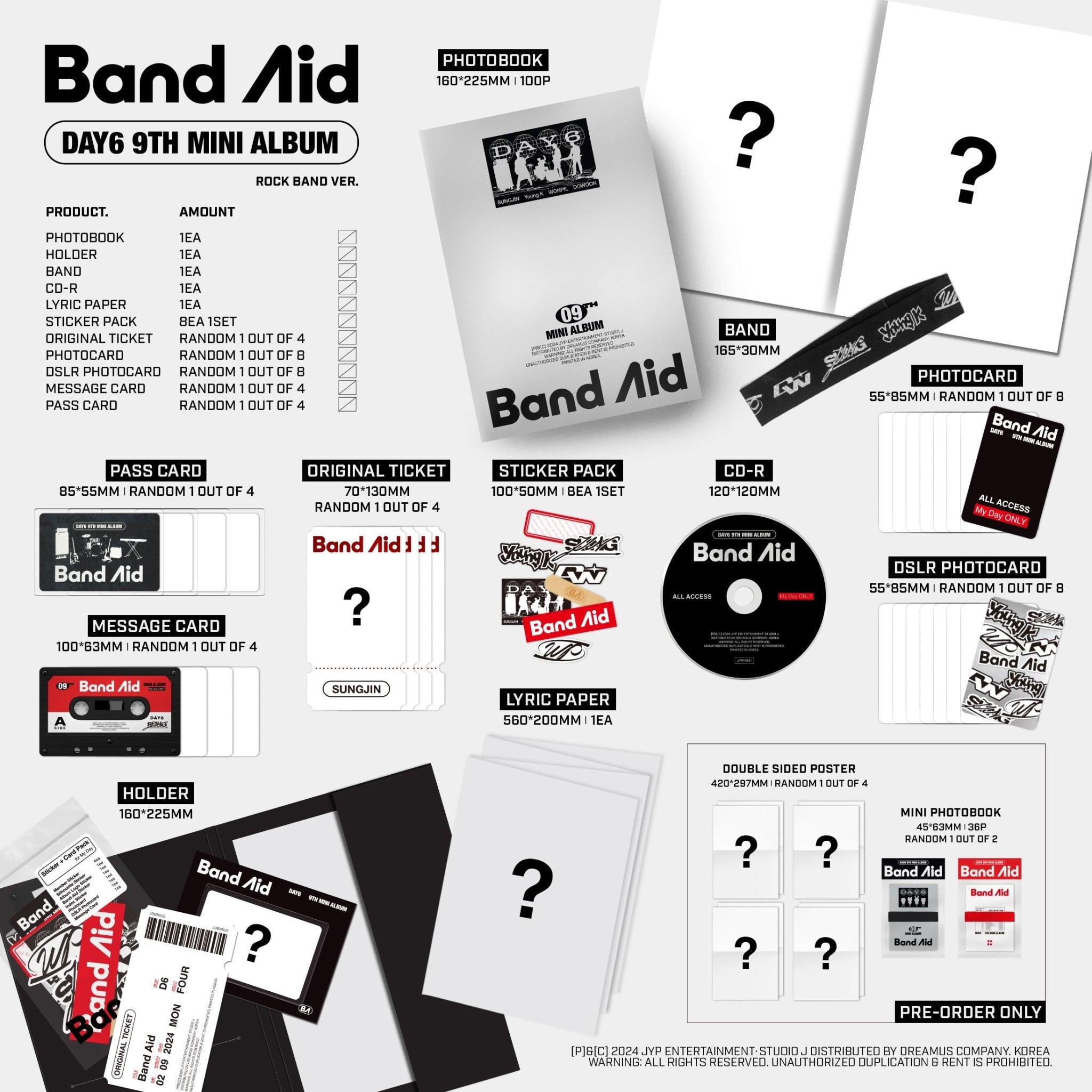 DAY6 9th Mini Album Band Aid – album (Rock Band (BLACK) / / ) | HobiEgo