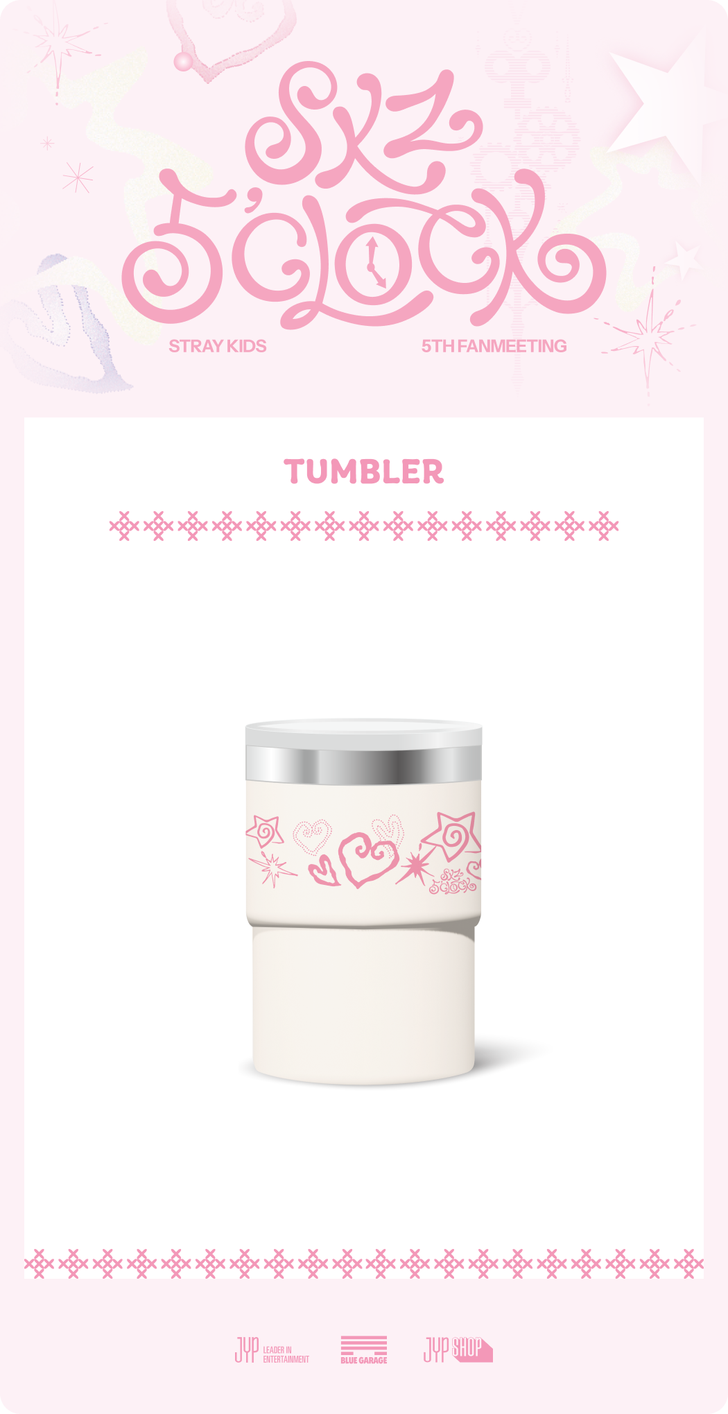 PRE-ORDER Stray Kids SKZOO Tumbler : For 5th Fanmeeting 5'CLOCK