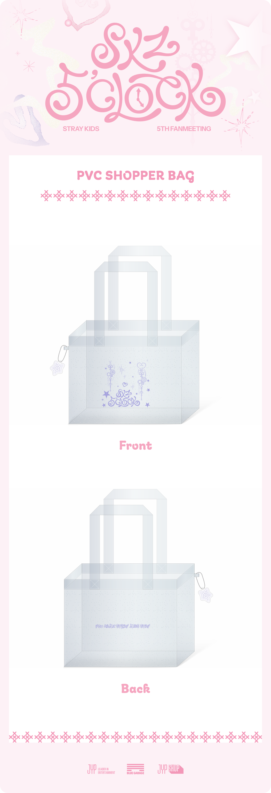 PRE-ORDER Stray Kids SKZOO PVC Shopper Bag : For 5th Fanmeeting 5'CLOCK