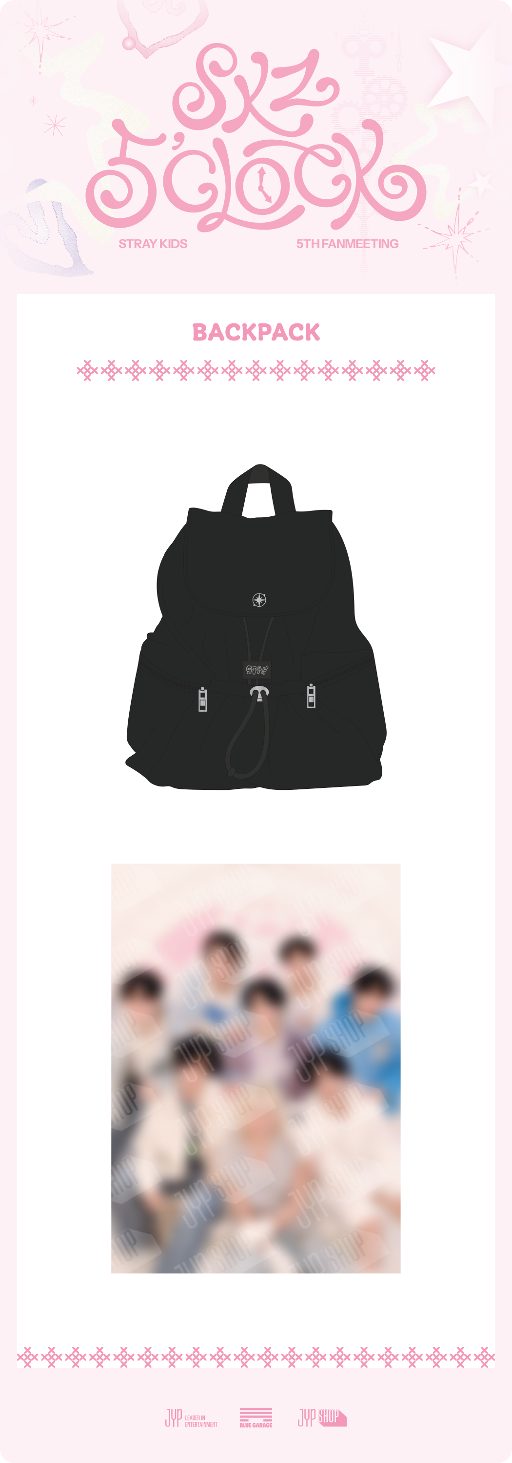 PRE-ORDER Stray Kids SKZOO Backpack : For 5th Fanmeeting 5'CLOCK