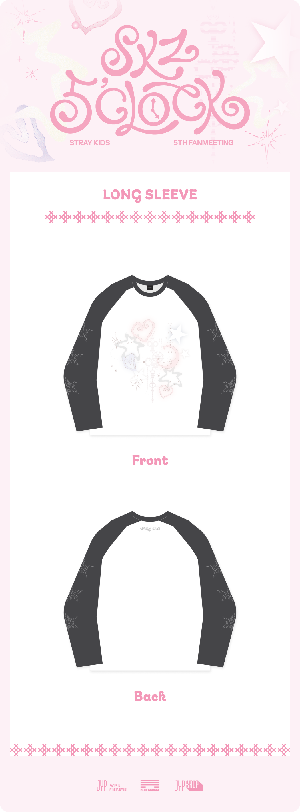 PRE-ORDER Stray Kids SKZOO Long Sleeved Top : For 5th Fanmeeting 5'CLOCK