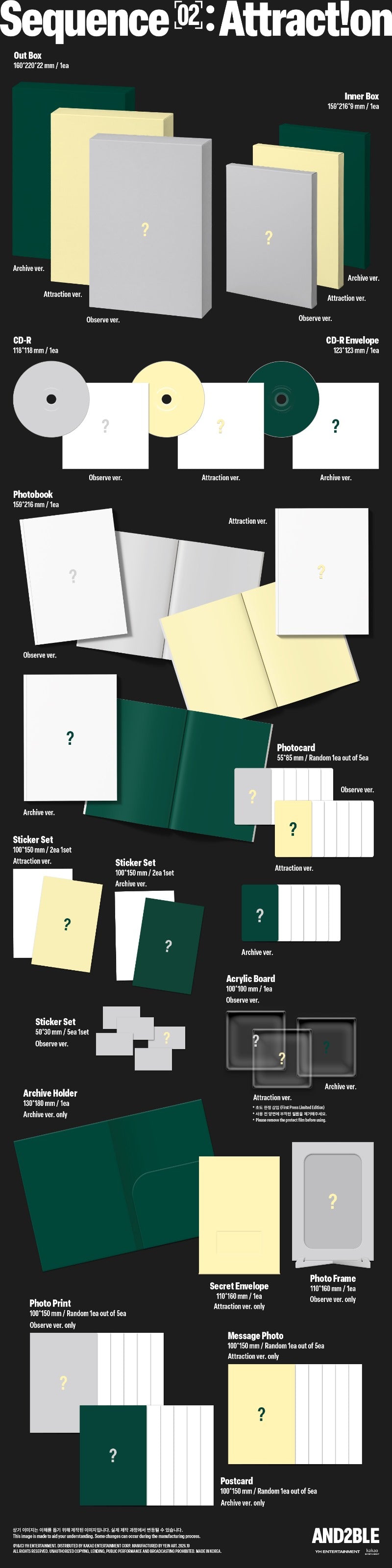 PRE-ORDER AND2BLE 2nd Mini Album Sequence 02: Attraction