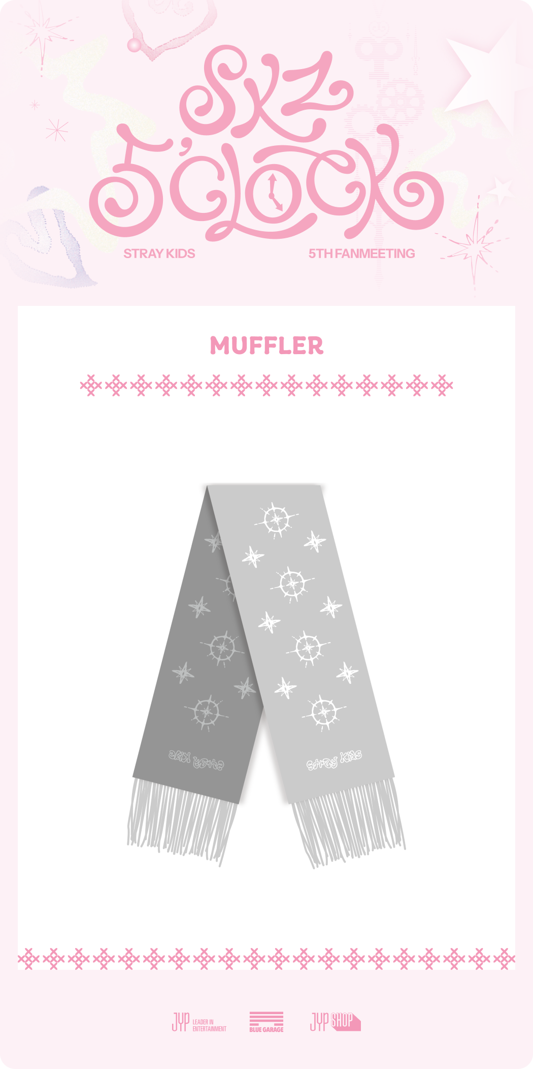 PRE-ORDER Stray Kids SKZOO Muffler : For 5th Fanmeeting 5'CLOCK