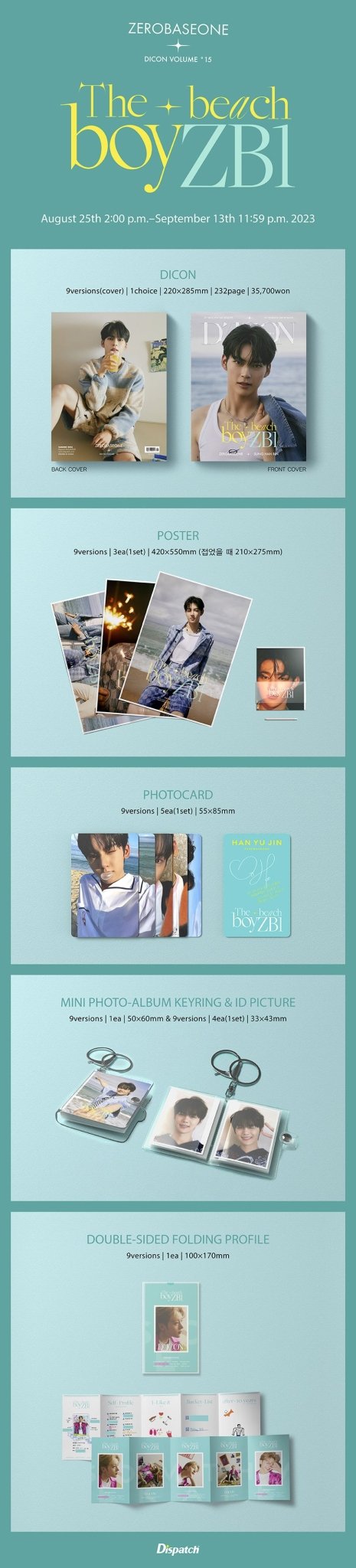 DICON VOLUME N°15 ZEROBASEONE : The Beach BoyZB1 Member Version – Dicon (Sung Han Bin / / ) | HobiEgo