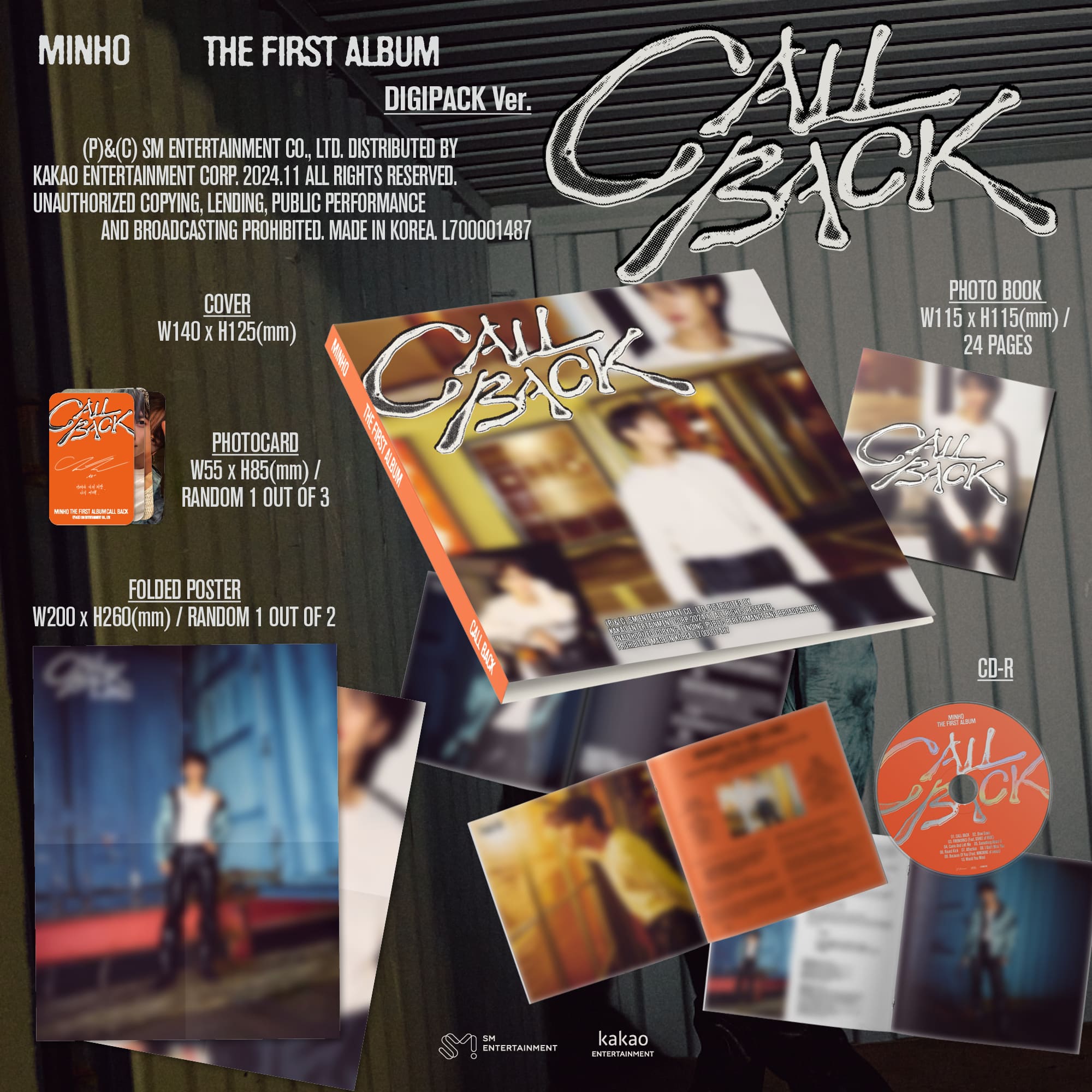 PRE-ORDER MINHO 1st Album CALL BACK (Digipack Version)