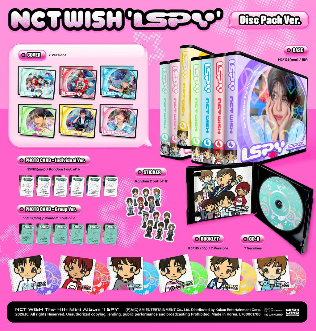 NCT WISH Mini 4th EP I SPY (Disc Pack Version)