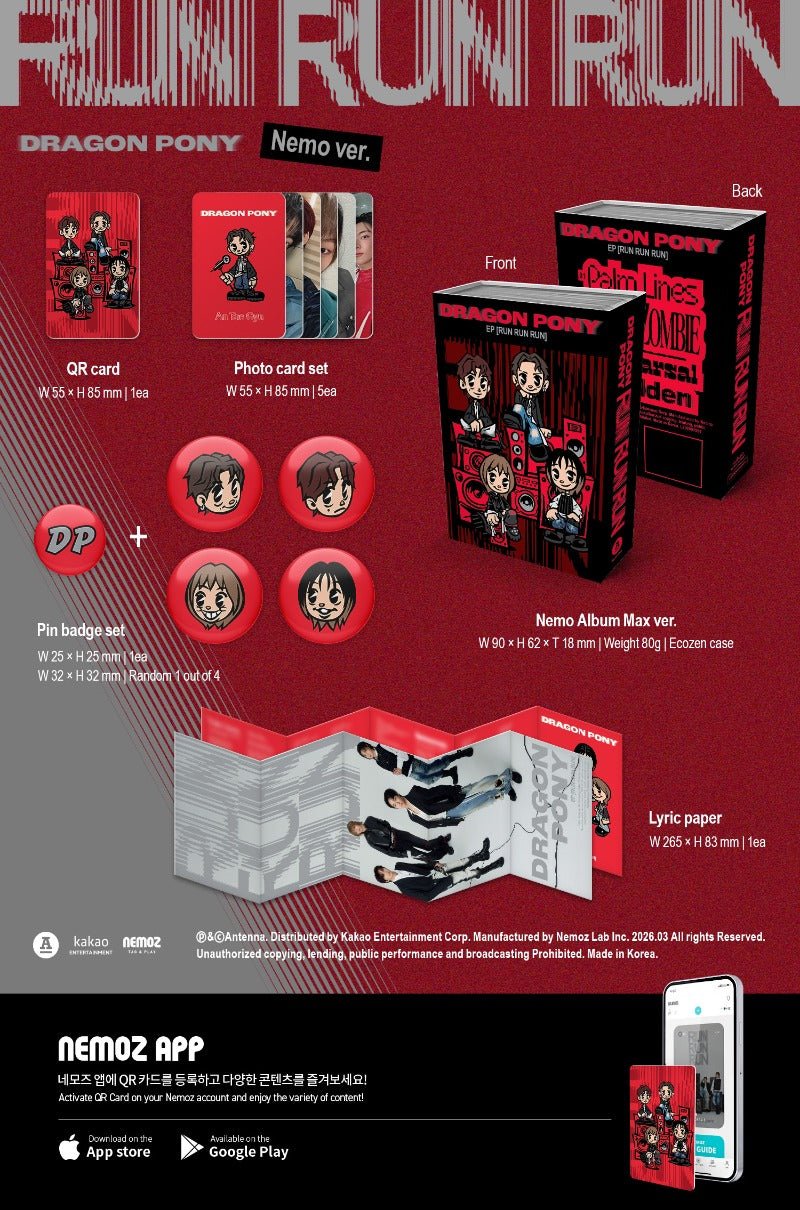 Dragon Pony 3rd EP Album RUN RUN RUN (NEMO ALBUM) – album 8804775465246 ( / / ) | HobiEgo K - pop Shop
