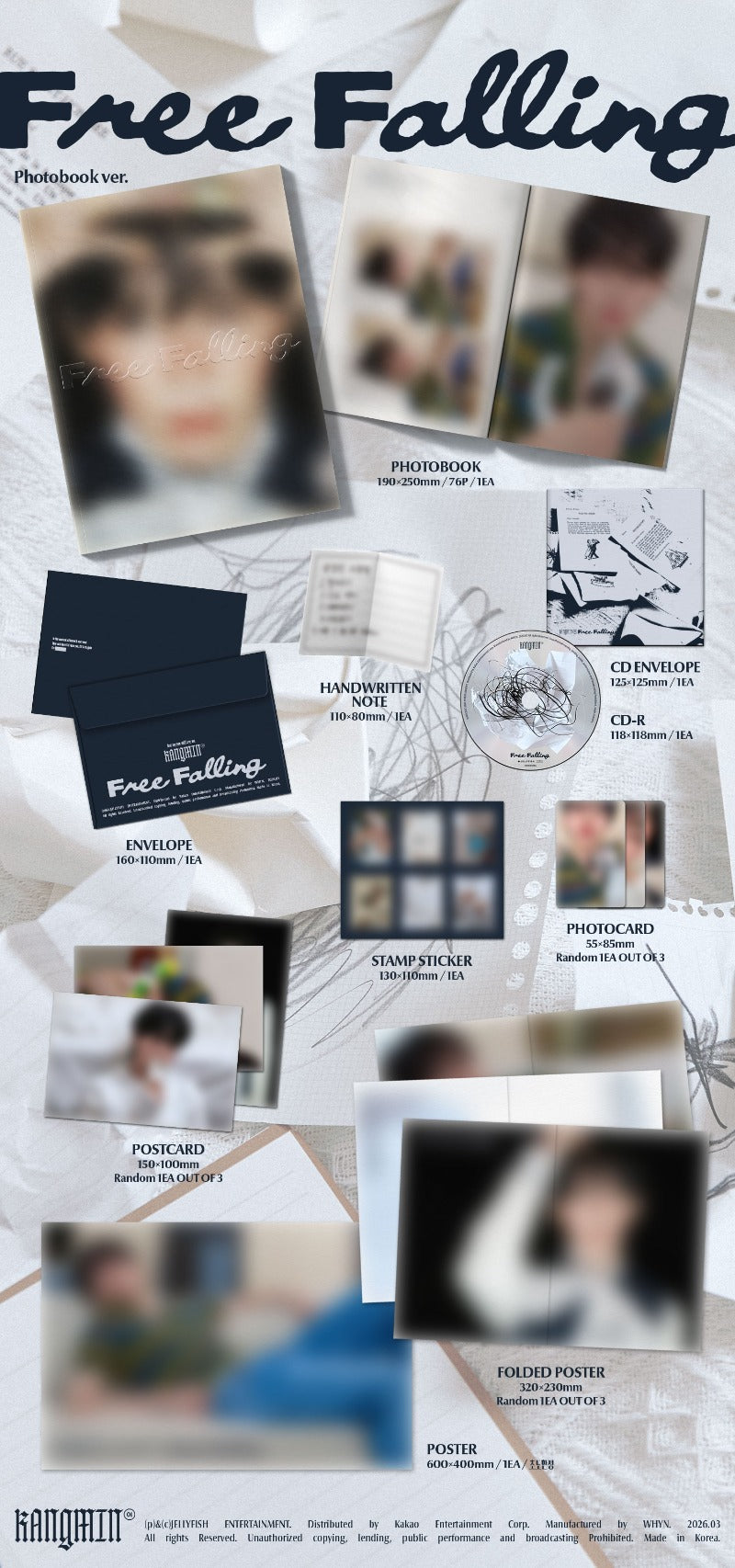 KANGMIN (강민) 1st Single Album Free Falling Photobook Version