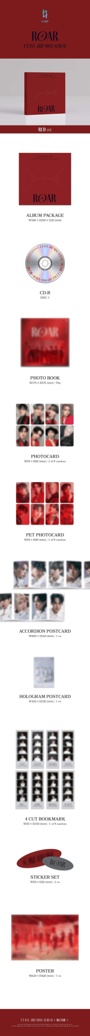 E’LAST 3rd Mini Album ROAR – album (Red / / ) | HobiEgo