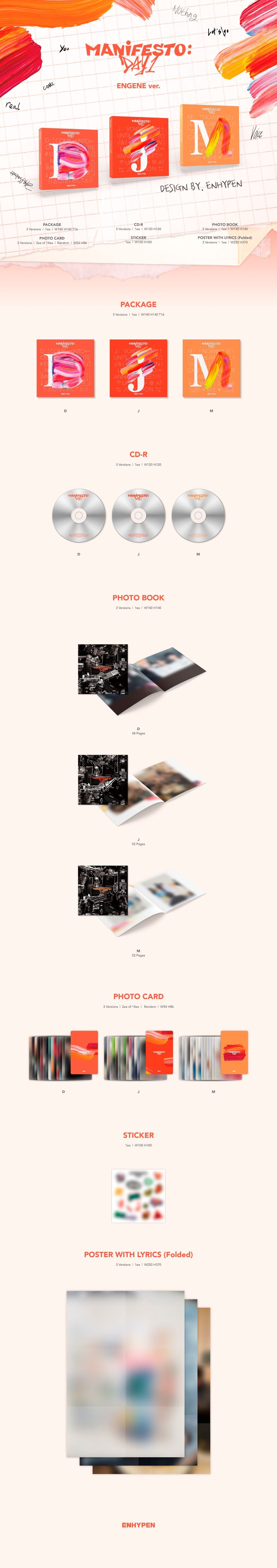 ENHYPEN 3rd Mini Album MANIFESTO : DAY 1 (ENGENE Version)