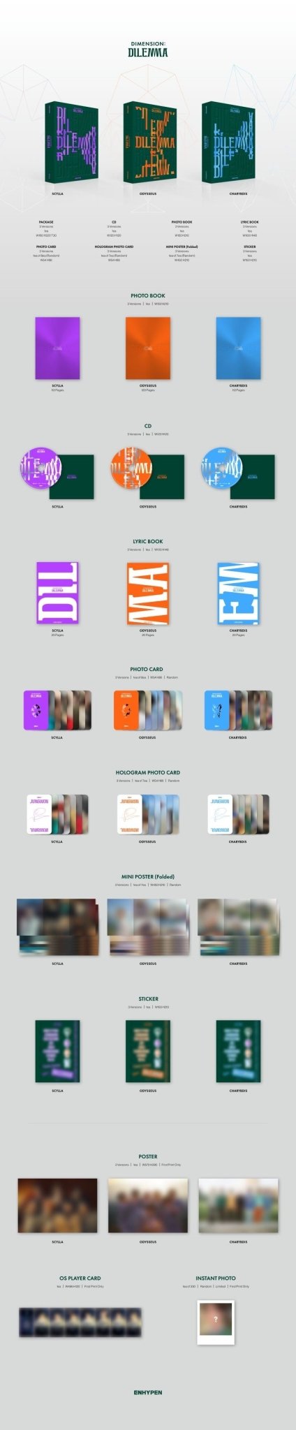 ENHYPEN 1st Album DIMENSION : DILEMMA – album (SCYLLA (PURPLE) / / ) | HobiEgo