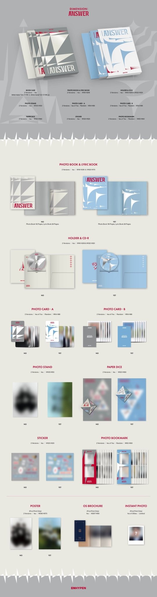 ENHYPEN 1st Album Repackage DIMENSION : ANSWER – album (NO (GREY) / / ) | HobiEgo