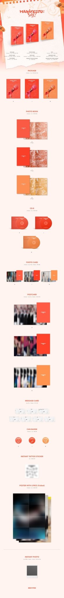 ENHYPEN 3rd Mini Album MANIFESTO : DAY 1 – album (D (PEACH) / / ) | HobiEgo