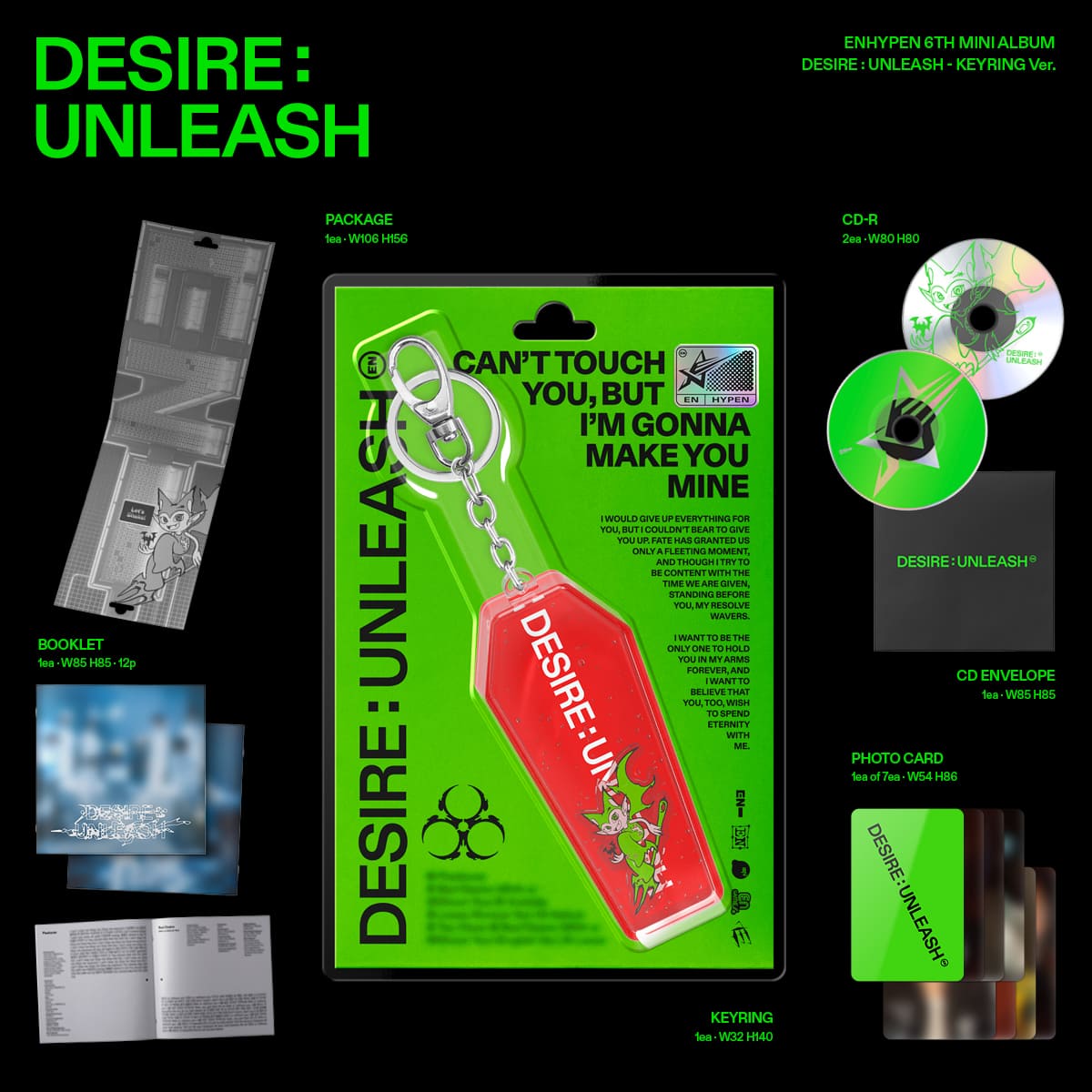 ENHYPEN 6th Mini Album DESIRE : UNLEASH (Keyring Version) – album ( / / ) | HobiEgo