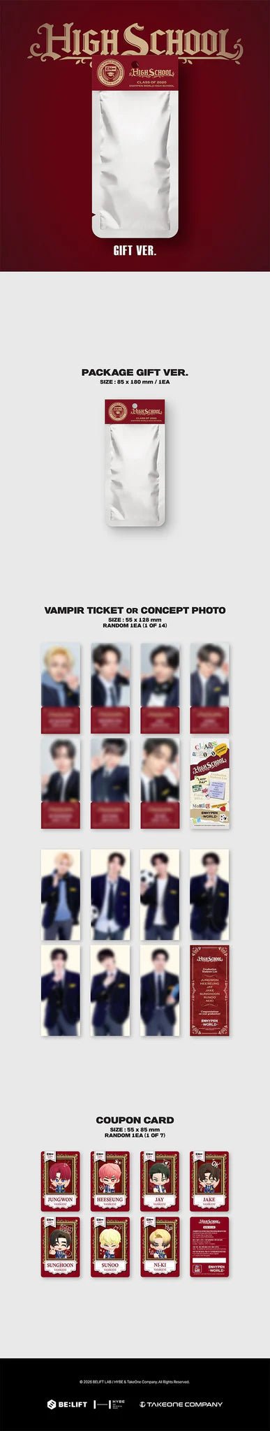ENHYPEN WORLD COUPON CARD COLLECTION HIGH SCHOOL (GIFT Version) – merch 8809949675988 ( / / ) | HobiEgo K - pop Shop