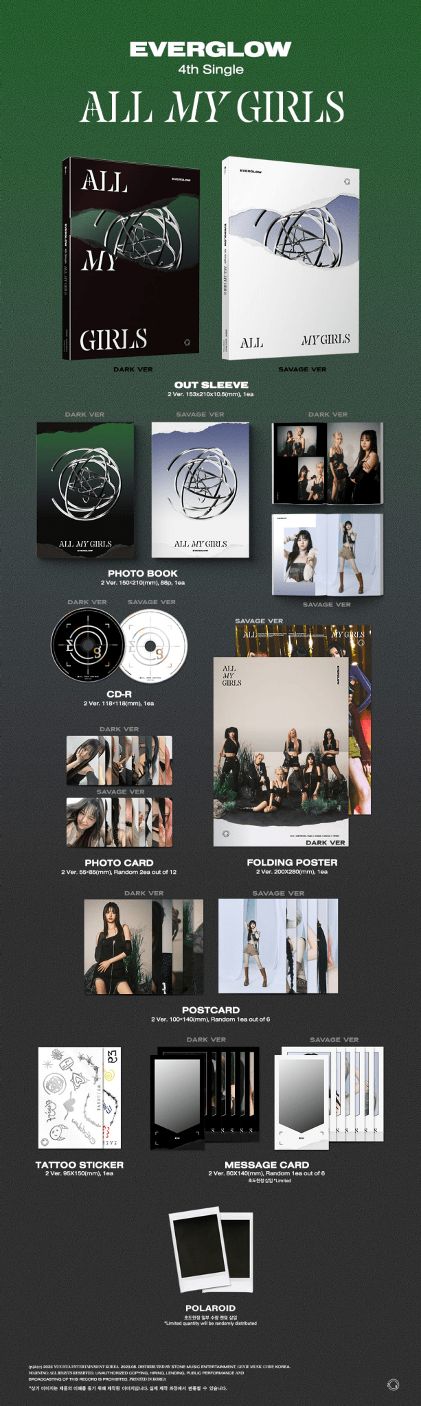 EVERGLOW 4th Single Album ALL MY GIRLS – album (Dark / / ) | HobiEgo