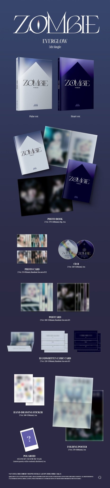 EVERGLOW 5th Single ZOMBIE (Signed Edition) – album (Pulse (WHITE) / / ) | HobiEgo
