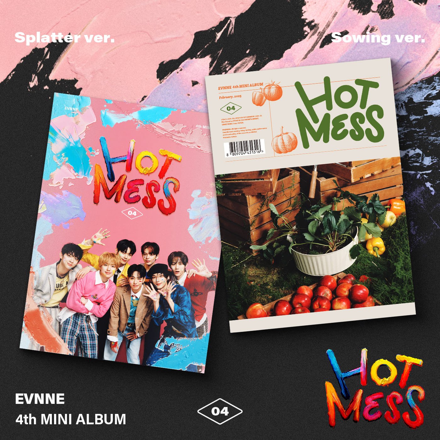 EVNNE 4th Mini Album HOT MESS – album (Splatter (PINK) / / ) | HobiEgo