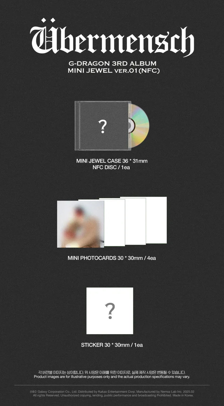 G - DRAGON 3rd Album ÜBERMENSCH (Mini JEWEL Version) – album (Version 1 / / ) | HobiEgo
