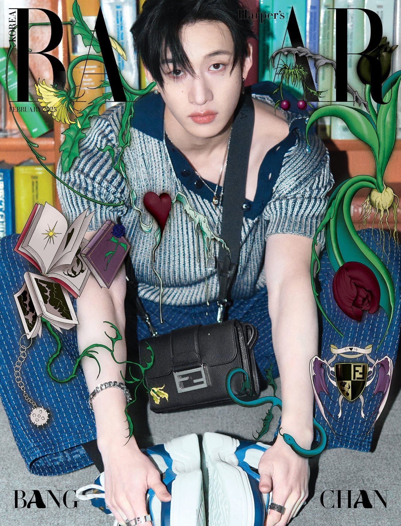 HARPER'S BAZAAR February 2025 STRAY KIDS BANG CHAN – magazines (C / / ) | HobiEgo