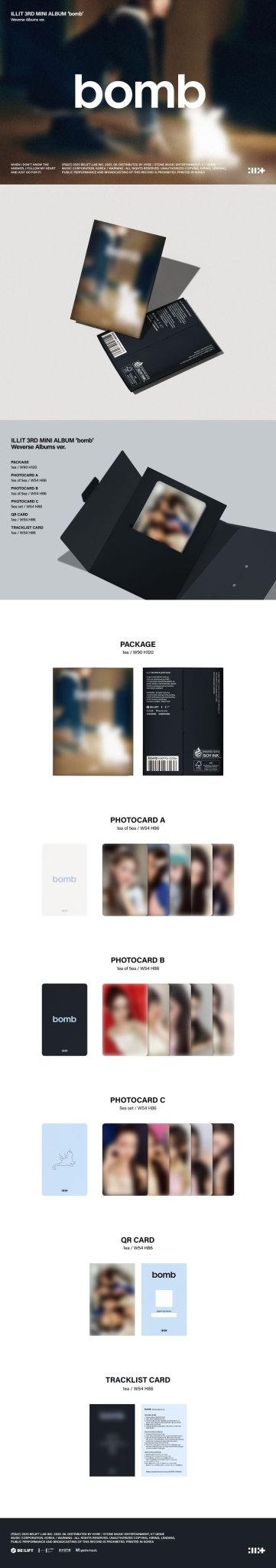 ILLIT 3rd Mini Album bomb (Weverse Albums Version) – album ( / / ) | HobiEgo