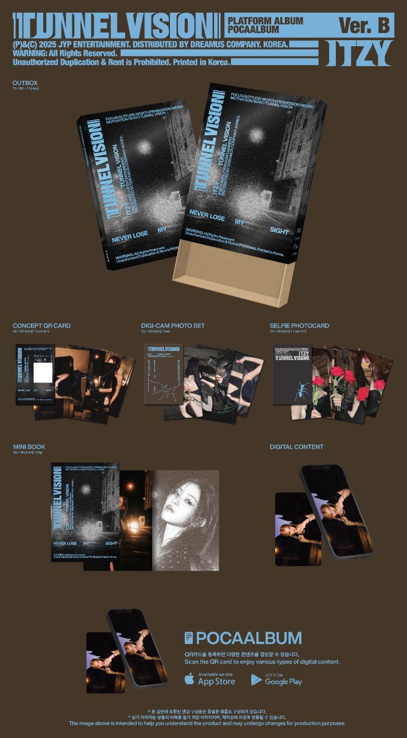ITZY 11th Mini Album TUNNEL VISION (POCAALBUM Version) – album 8809954224652 (B / / ) | HobiEgo K - pop Shop